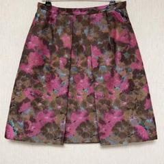 ANAYI アナイ ジャガード 花柄 フレア スカート 38 美品 M