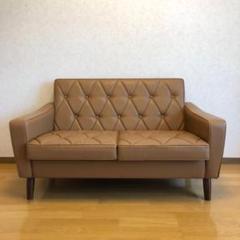 【値下げ】カリモク60 ロビーチェア2シーター ソフトキャメル