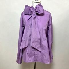 MARLENDAM マーレンダム　ボウタイブラウス　パープル　リボン　ブラウス MARLENDAM マーレンダムボウタイブラウスパープルリボンブラウス