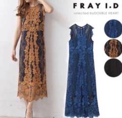 極美品　FRAY I.D フレイアイディ　バイカラーレースワンピース