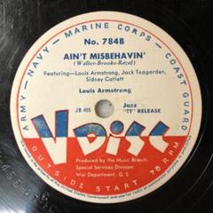 超稀少‼︎ LOUIS ASMSTRONG 軍放送用 VDisc 蓄音機 SP盤
