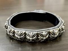 Chrome Hearts ゼロピラミッド シングルロー ブレスレット クロムハーツゼロピラミッドシングルローブラックレザー