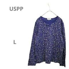 【ユーエスピーピー USPP】長袖カットソーロンT 総柄 L 日本製 犬