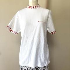 BURBERRYGOLF ホワイト チェック柄 Tシャツ　カットソーワッフル素材