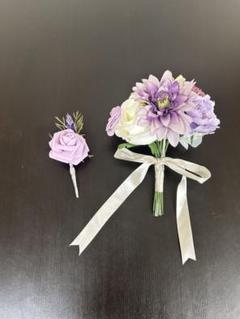 造花 ブーケ ブートニア セット