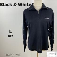 Black & White ゴルフウェア ハーフジップ トップス メッシュ加工