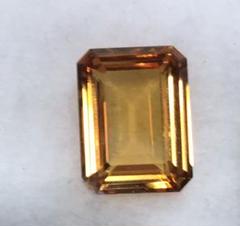 黄水晶のエメラルドカット ルース石 約20mm x 15mm No.212