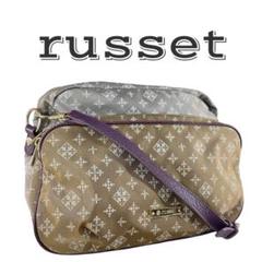 【美品】 russet ラシット ツートン ショルダーバッグ 金ロゴ