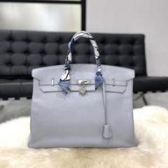 美品 エルメス バーキン40 トリヨンクレマンス ブルーペール