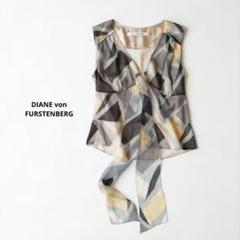 ダイアンフォンファステンバーグ】美品 シルクプリント オーバー