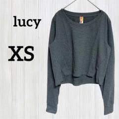 lucy グレー クロップド トップス【XS】スウェット トレーナー 春秋