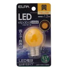 エルパ LED電球G30形 LED電球 照明 E17 100V 1.2W 黄色