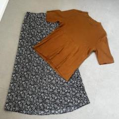 レディース服　コーデ売り　Lサイズ　2点セットトップス　花柄スカート　夏服