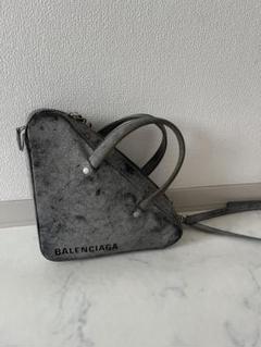BALENCIAGA ブルークラッチバッグ 三角形 デザイン