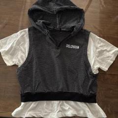 URBAN CHERRY ストライプ フード付きティシャツ120