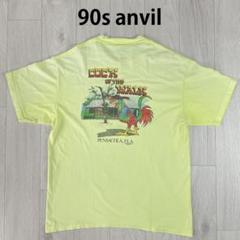 90s　USA製　anvil　シングルステッチ　プリント　Tシャツ　鳥　L相当