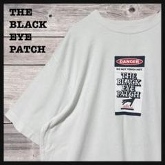y06【希少】ブラックアイパッチ デンジャー プリント ロゴ Tシャツ 入手困難