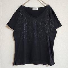 【Seninon】（F）スパンコール刺繍入りブラウス/半袖カットソー/きれい系