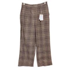 【タグ付き】 チェック柄ワイドパンツ ブラウン M 秋色 コレクトバイハンチ