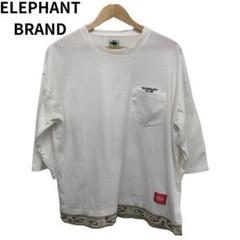 エレファンブラン　ワンポイント　胸ポケット　オーバーサイズ　Tシャツ　半袖　丸首のサムネイル