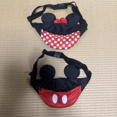 ディズニー　ミッキー ミニー 耳付きボディバッグ（2個セット）