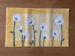 イエロー 花柄 玄関マット約45×75cm 日本製