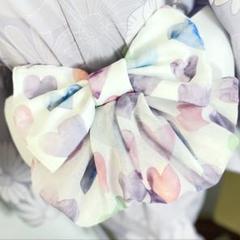 ゆめかわハートの作り帯、帯セット　子ども用　浴衣着物甚平水着ワンピース