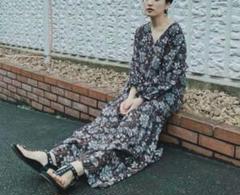 ANCIENTALA 高山都 コラボワンピース マキシ丈ワンピース 総柄