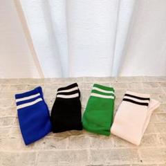 S サッカーソックス 26〜28cm 4足 黒　白　緑　青　抗菌　消臭