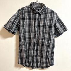 ルイシャブロン　LOUIS CHAVLON 半袖チェック柄シャツ　L 黒白