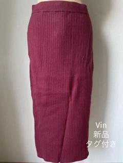 Vinヴァン　ニットスカート　エンジのサムネイル