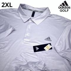 アディダスゴルフ ストレッチ UPF50 ポロシャツ 2XL ホワイト ドット柄
