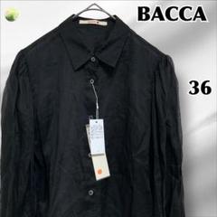 【未使用品】BACCA バッカ シャツ 長袖 36 レディース 黒 シースルーのサムネイル