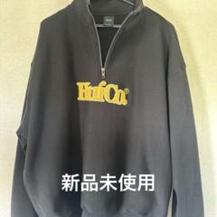 美品HUFハーフジップスウェットレーナーハフMブラック HUF トレーナー スウェット REGIONAL HALF ZIP FLEECE / ハフ