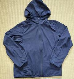 UNIQLO　キッズ エアリズムUVカットメッシュパーカー 140　ネイビー