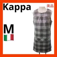 （美品）Kappa golf ゴルフワンピース M グレー　チェック柄
