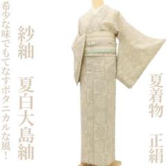 紗紬 夏着物 正絹“白昼夢を見て開花を持つ心地よさを永遠に”夏大島紬 L-49 紗紬 夏着物 正絹“希少な味でもてなすボタニカルな風！”夏白