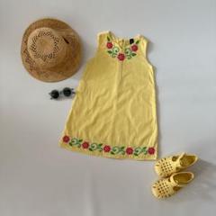 【babyGap 110】イエロー刺繍ワンピース｜夏の華やかコーデ