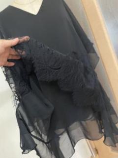 未使用　dinos レース　フレア　チュニック　重ね着風