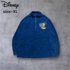 Disney ディズニー ミッキーマウスワッペン フリース XL ブルー