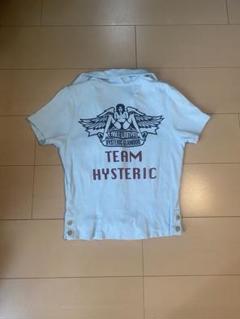 90s ヒステリックグラマー ガールプリント フリル Vネック 初期タグ 90s☆入手困難】ヒスグラ ガールプリントTee 初期デザイン