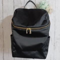 極美品 russet ラシット フロントファスナー リュック バックパック 黒 russet ラシット リュックサック ブラック ナイロン レディース
