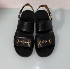 GUCCI グッチ ホースビット インターロッキング G レザー サンダル GUCCI - GUCCI グッチ インターロッキングG ホースビット 厚底