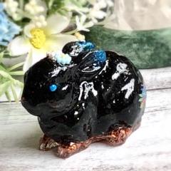 お花うさぎさん❁⃘*.゜black＆Blue♥オルゴナイト