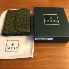 【500円引きクーポン】 新品未使用OLD-GUCCI オーストリッチ2つ折り財布 ベルトモチーフ 小物