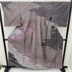 作家物 絵羽紬 上品な織柄 紋なし 正絹 着物 着付け 和装 i-2842
