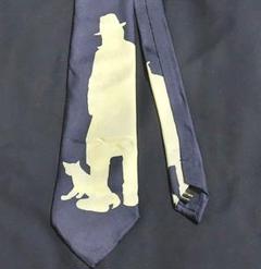 yohji yamamoto ヨウジヤマモト　シルク　ネクタイ　ネイビー　青
