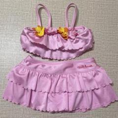 美品 ミキハウス 水着 セパレート 90サイズ ピンク フリル 花