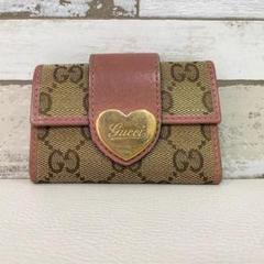 GUCCI グッチ　キーケース　gg キャンバス GUCCI グッチ GGロゴ キャンバスレザー キーケース ブラウン系