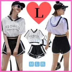 可愛い 体型カバー L 水着 ♡ タンキニ 学生 レディース 3点セット